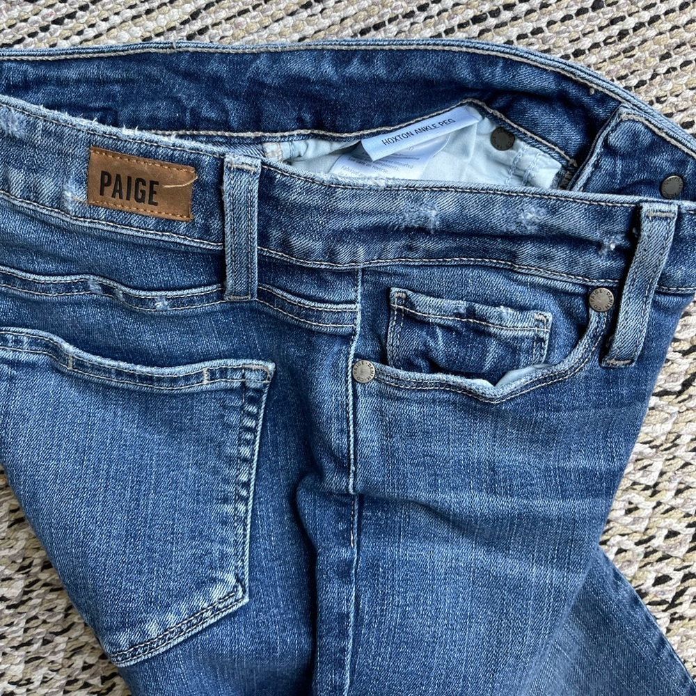 $225 | Paige Hoxton Ankle Peg | Zipper Accent | Malibu Wash | Size 26